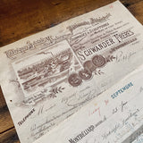 Schwander Frères  letterhead and check