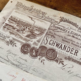 Schwander Frères  letterhead and check