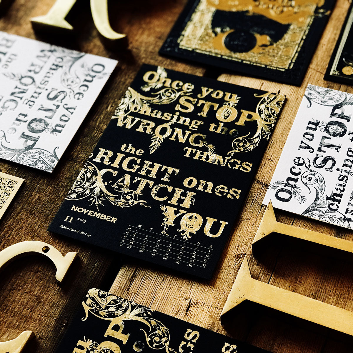 2019 letterpress calendar Artist's proof 11 - hot foil - MR CUP 2019 letterpress calendar Artist's proof 11 - hot foil - MR CUP