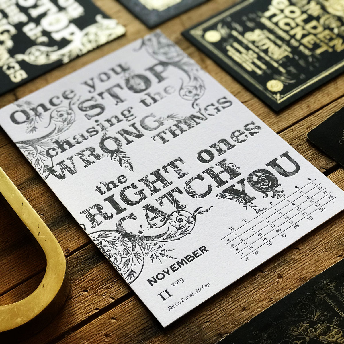 2019 letterpress calendar Artist's proof 11 - MR CUP 2019 letterpress calendar Artist's proof 11 - MR CUP