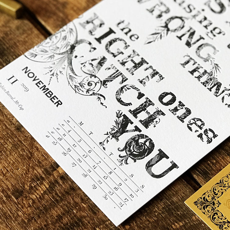 2019 letterpress calendar Artist's proof 11 - MR CUP 2019 letterpress calendar Artist's proof 11 - MR CUP