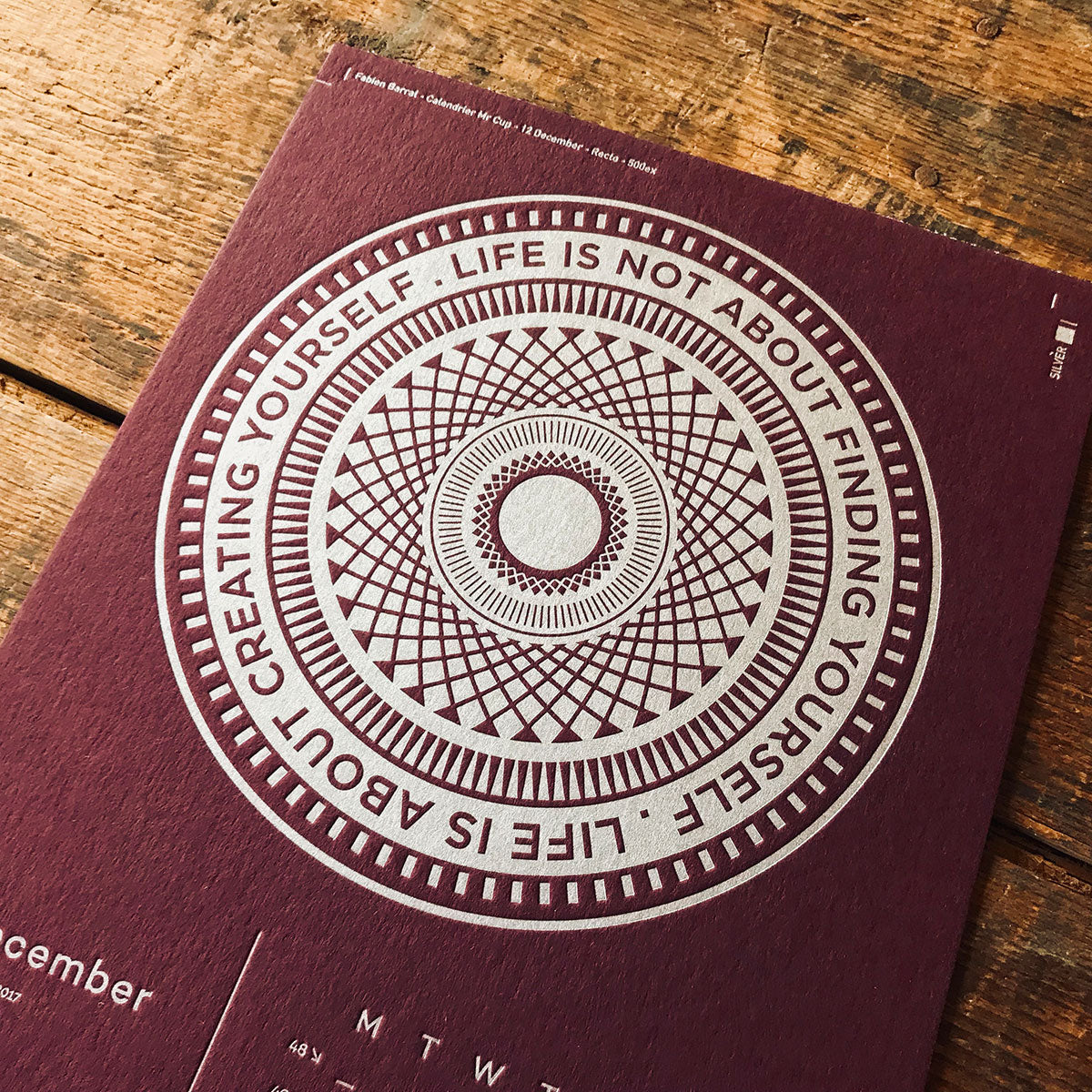 2017 letterpress calendar Artist's proof 12 - MR CUP 2017 letterpress calendar Artist's proof 12 - MR CUP