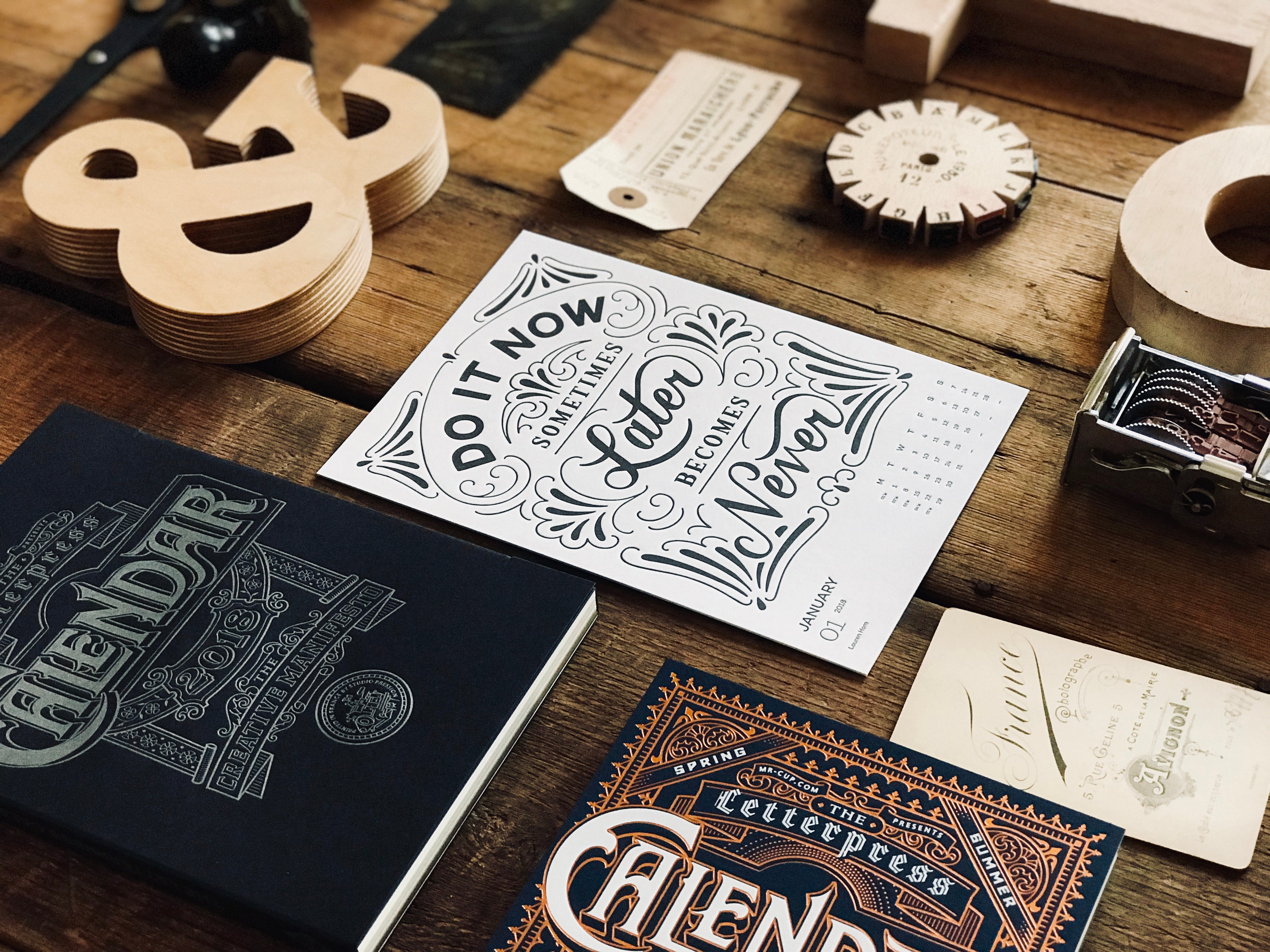 2018 Letterpress CALENDAR (silver print edition) - MR CUP 2018 Letterpress CALENDAR (silver print edition) - MR CUP