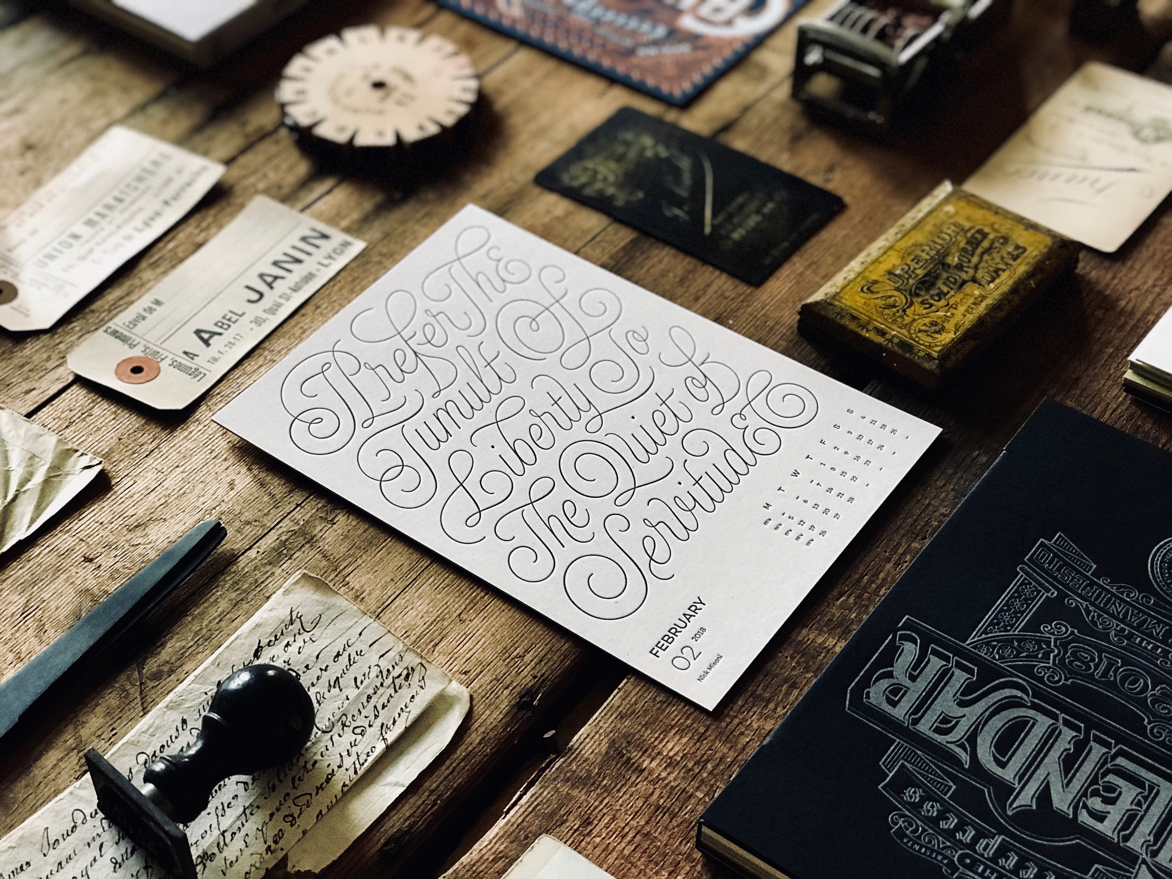 2018 Letterpress CALENDAR DELUXE EDITION - MR CUP 2018 Letterpress CALENDAR DELUXE EDITION - MR CUP