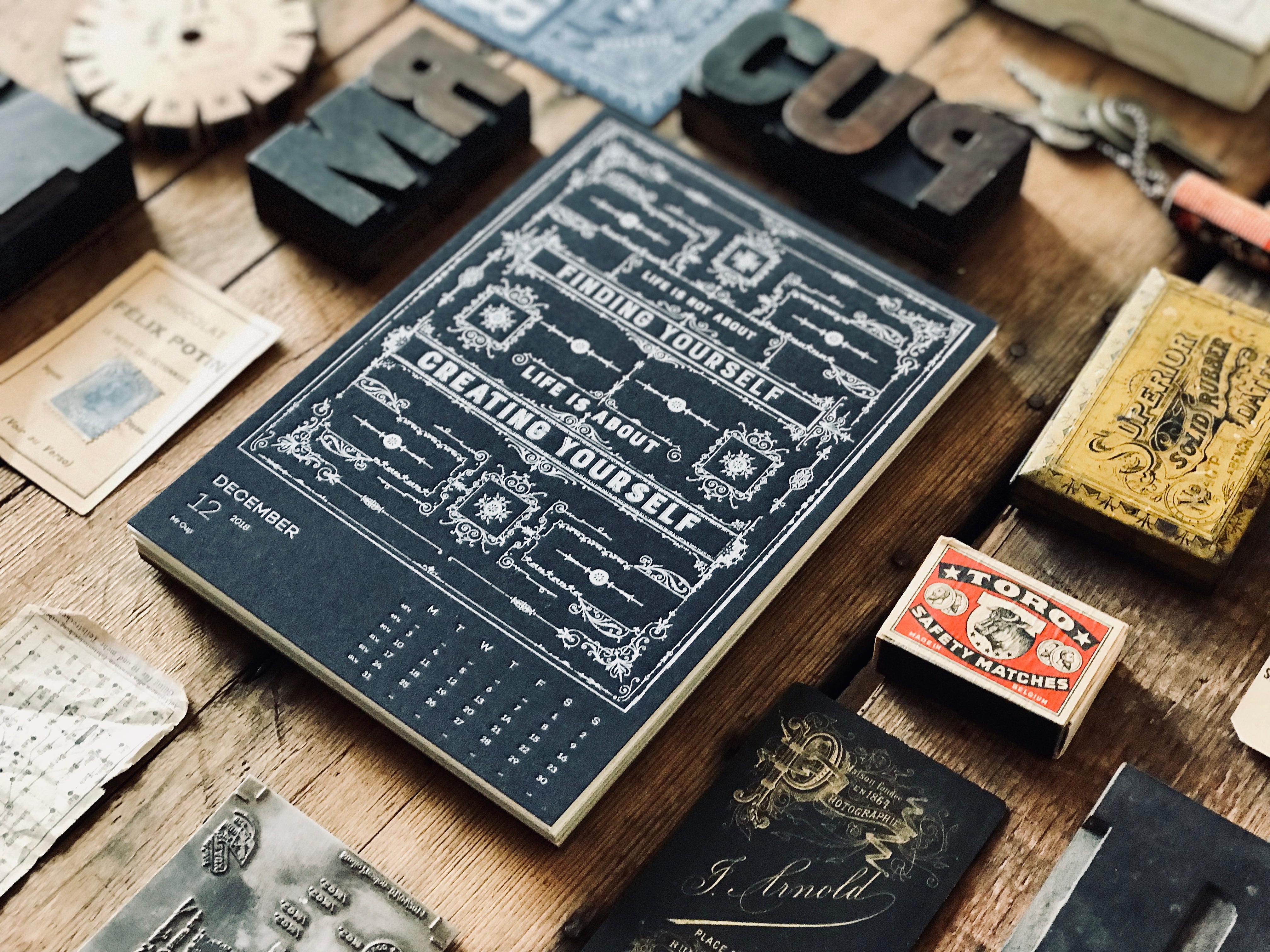 2018 Letterpress CALENDAR (silver print edition) - MR CUP 2018 Letterpress CALENDAR (silver print edition) - MR CUP