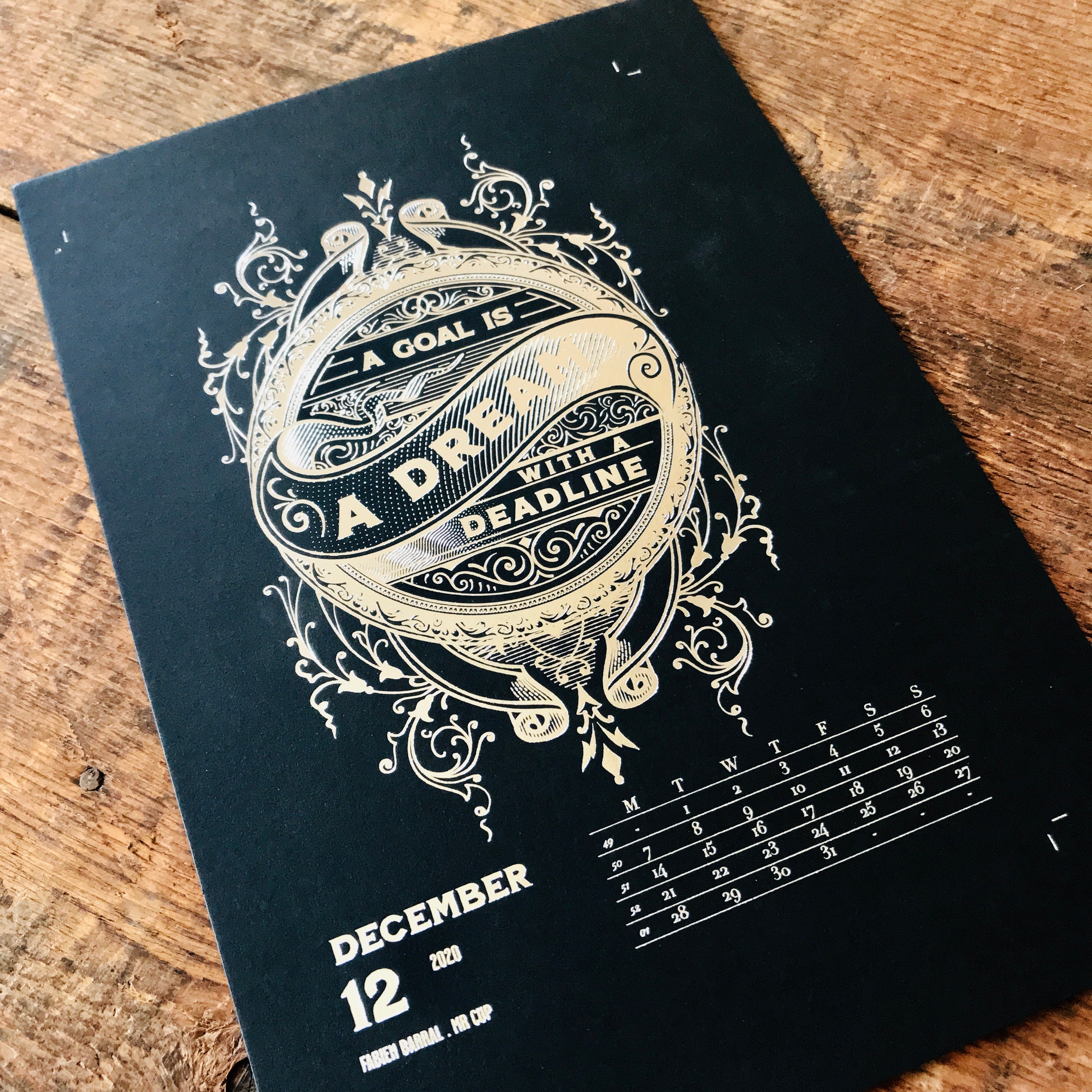 2020 letterpress calendar Artist's proof 12 - hot foil - MR CUP 2020 letterpress calendar Artist's proof 12 - hot foil - MR CUP