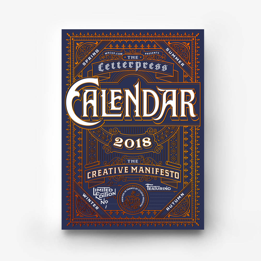 2018 Letterpress CALENDAR DELUXE EDITION - MR CUP 2018 Letterpress CALENDAR DELUXE EDITION - MR CUP
