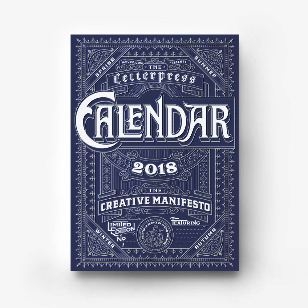 2018 Letterpress CALENDAR (silver print edition) - MR CUP 2018 Letterpress CALENDAR (silver print edition) - MR CUP