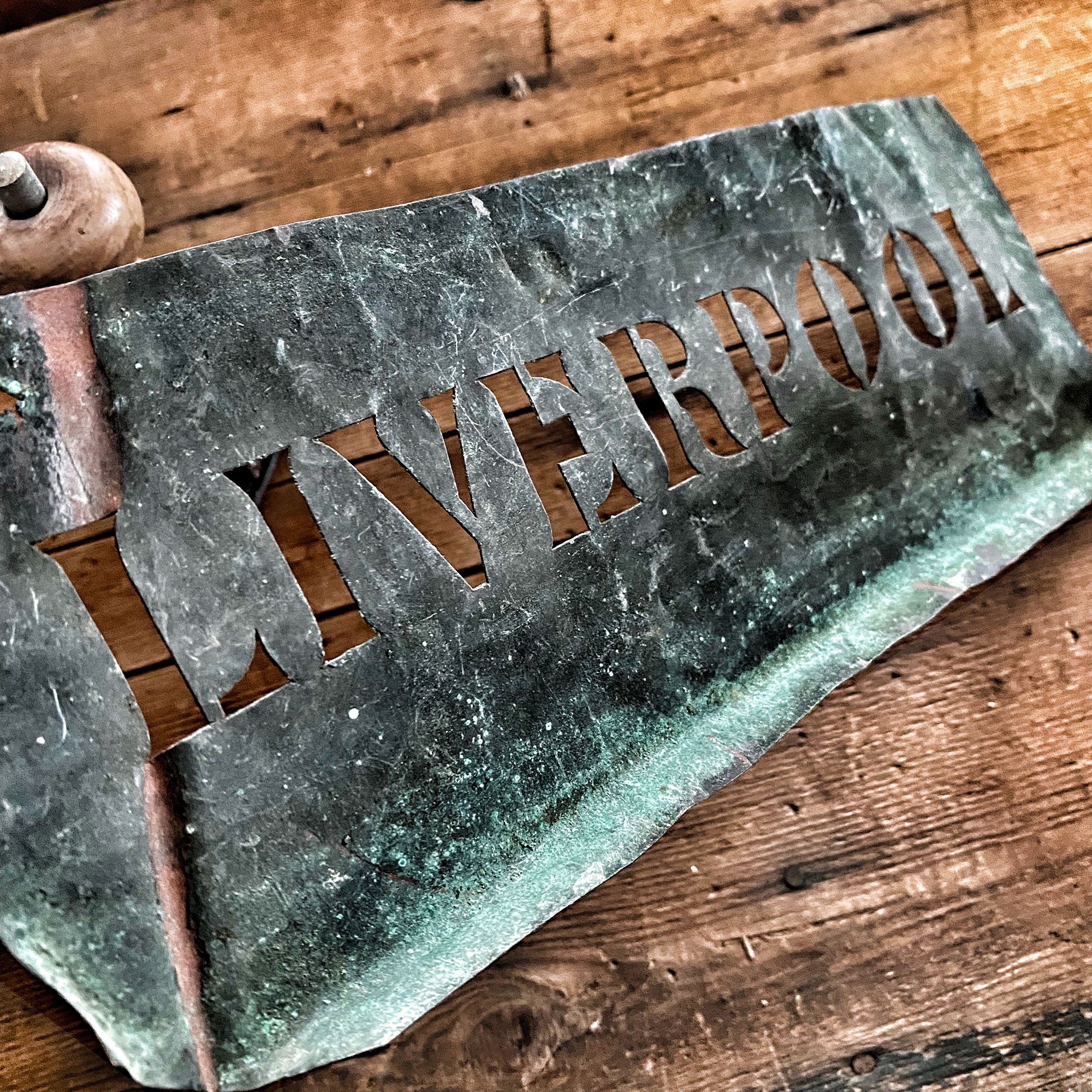 Copper stencil : LIVERPOOOL Copper stencil : LIVERPOOOL