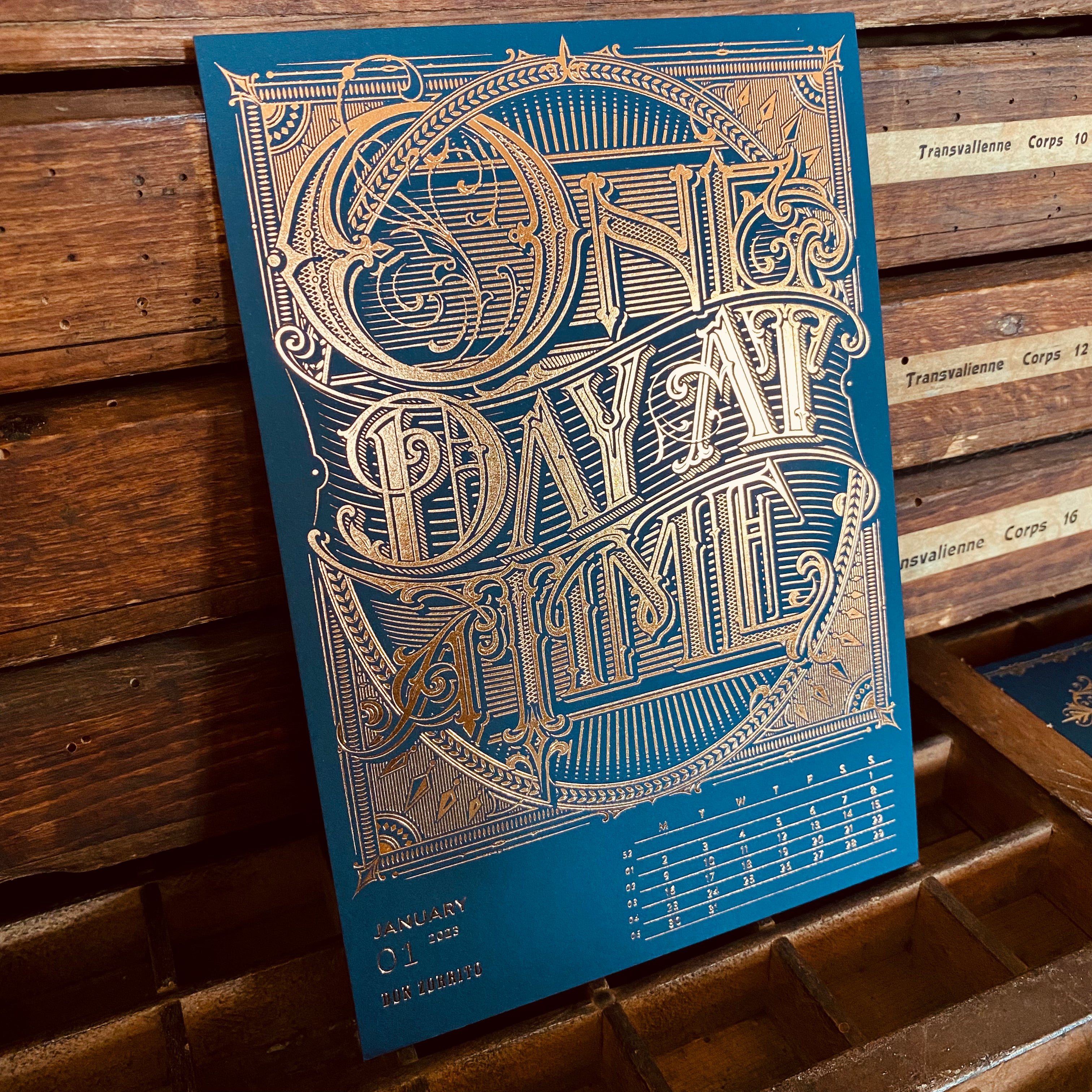 2023 LETTERPRESS CALENDAR - Blue edition 2023 LETTERPRESS CALENDAR - Blue edition