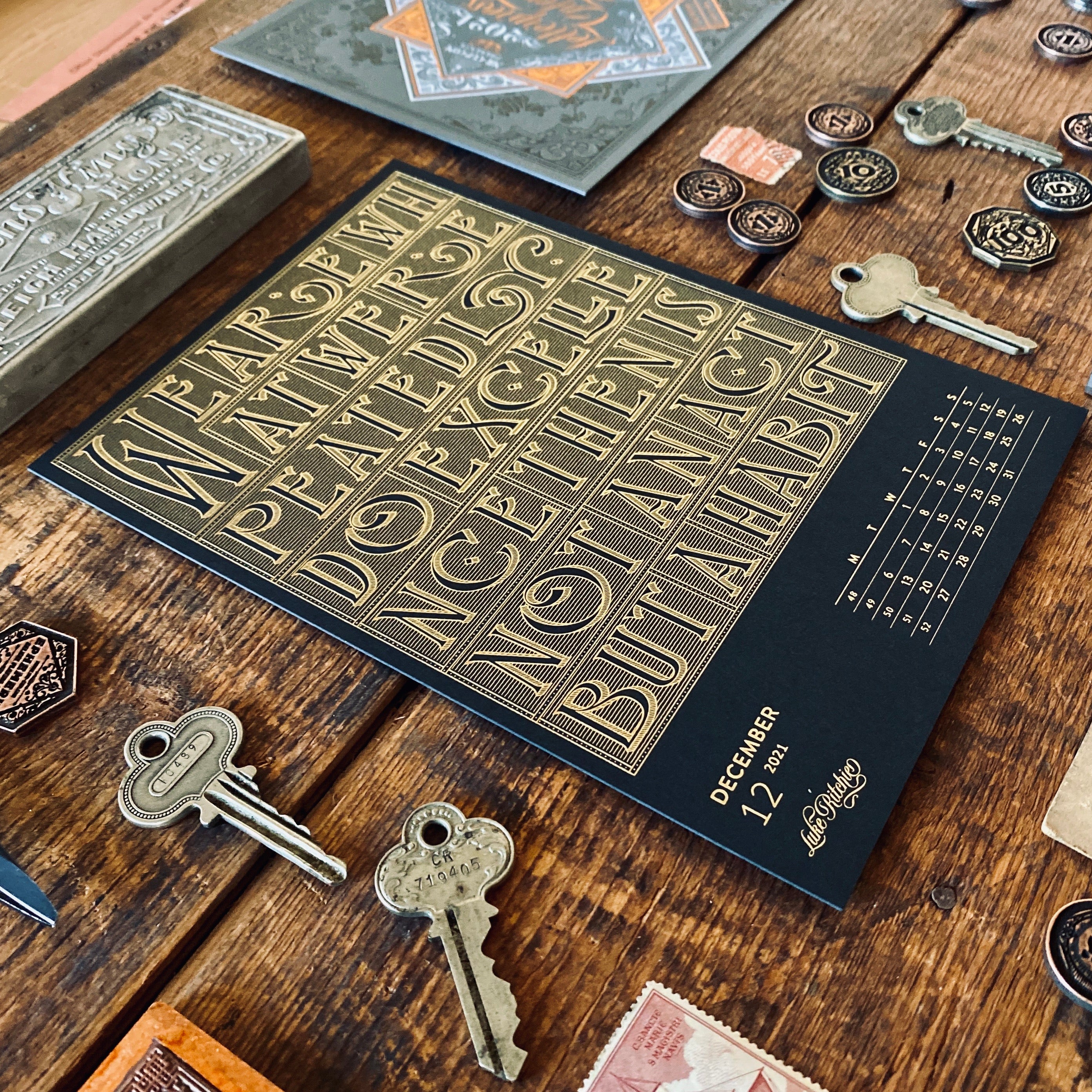 2021 LETTERPRESS CALENDAR - DELUXE edition 2021 LETTERPRESS CALENDAR - DELUXE edition