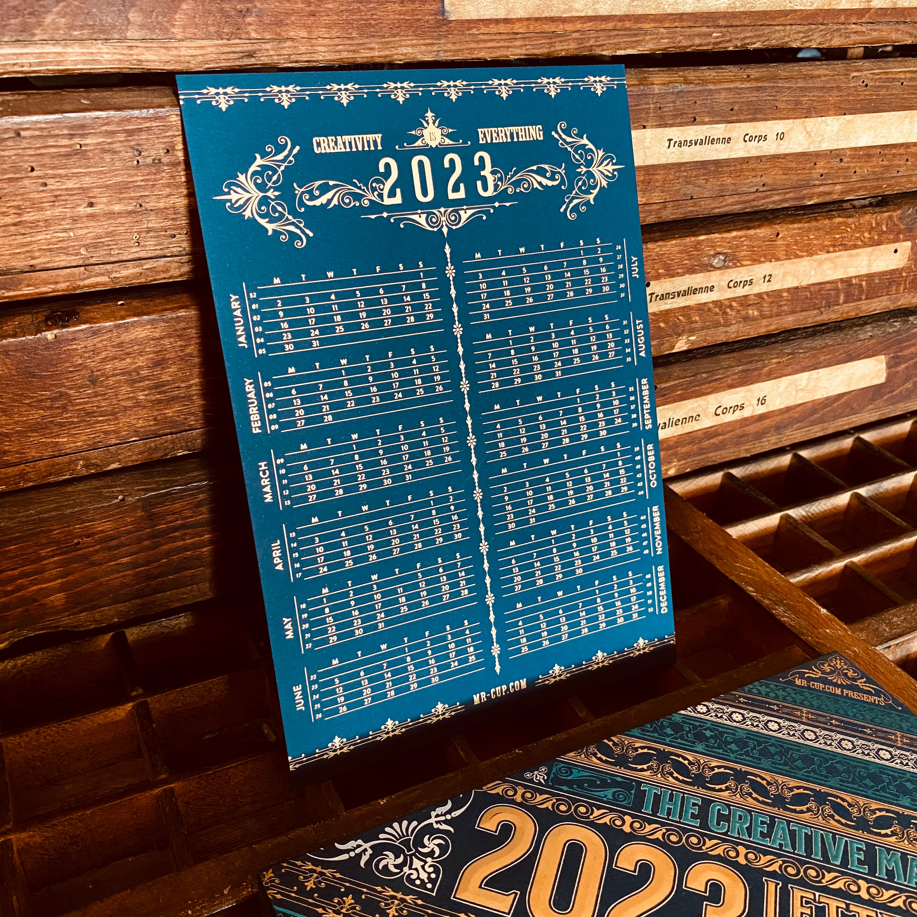2023 LETTERPRESS CALENDAR - Blue edition 2023 LETTERPRESS CALENDAR - Blue edition