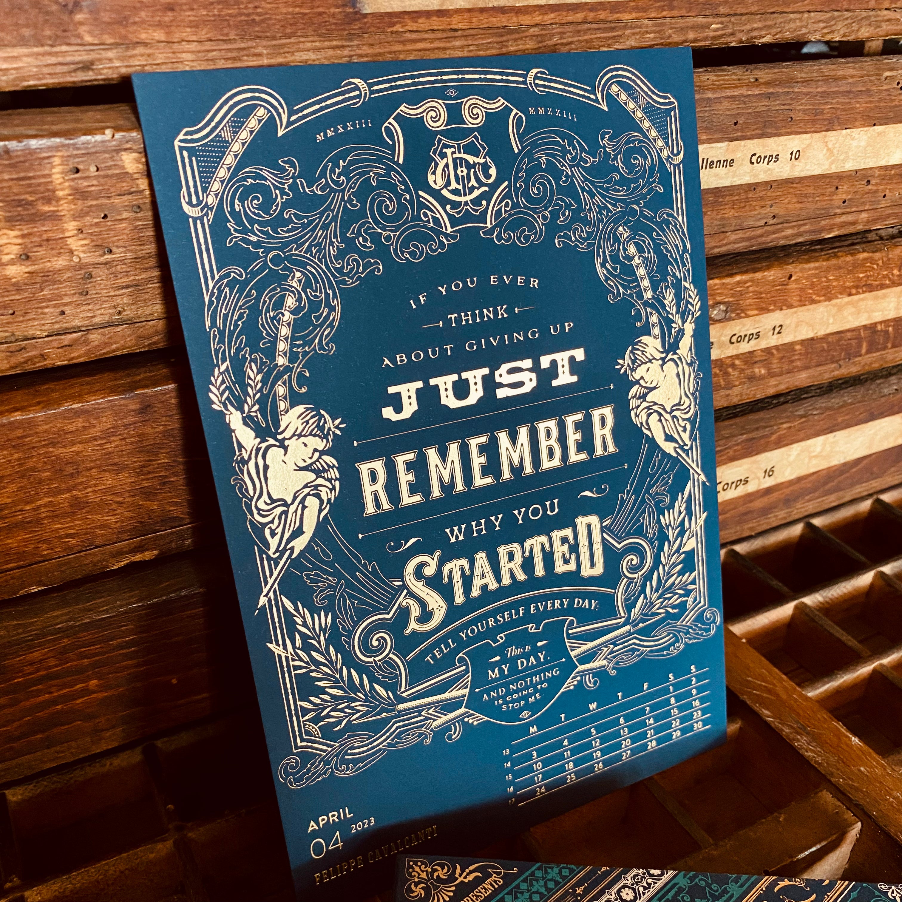 2023 LETTERPRESS CALENDAR - Blue edition 2023 LETTERPRESS CALENDAR - Blue edition