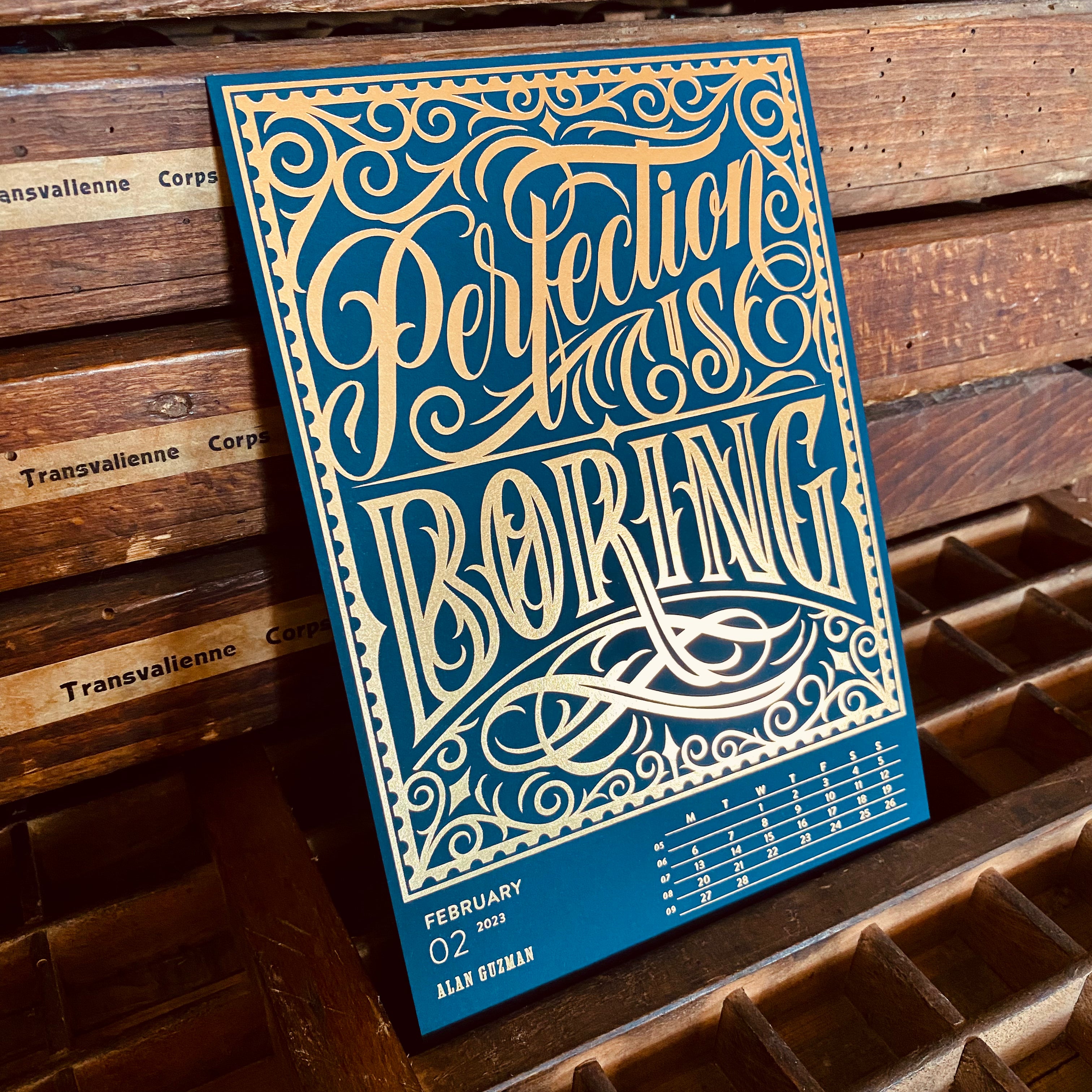2023 LETTERPRESS CALENDAR - Blue edition 2023 LETTERPRESS CALENDAR - Blue edition