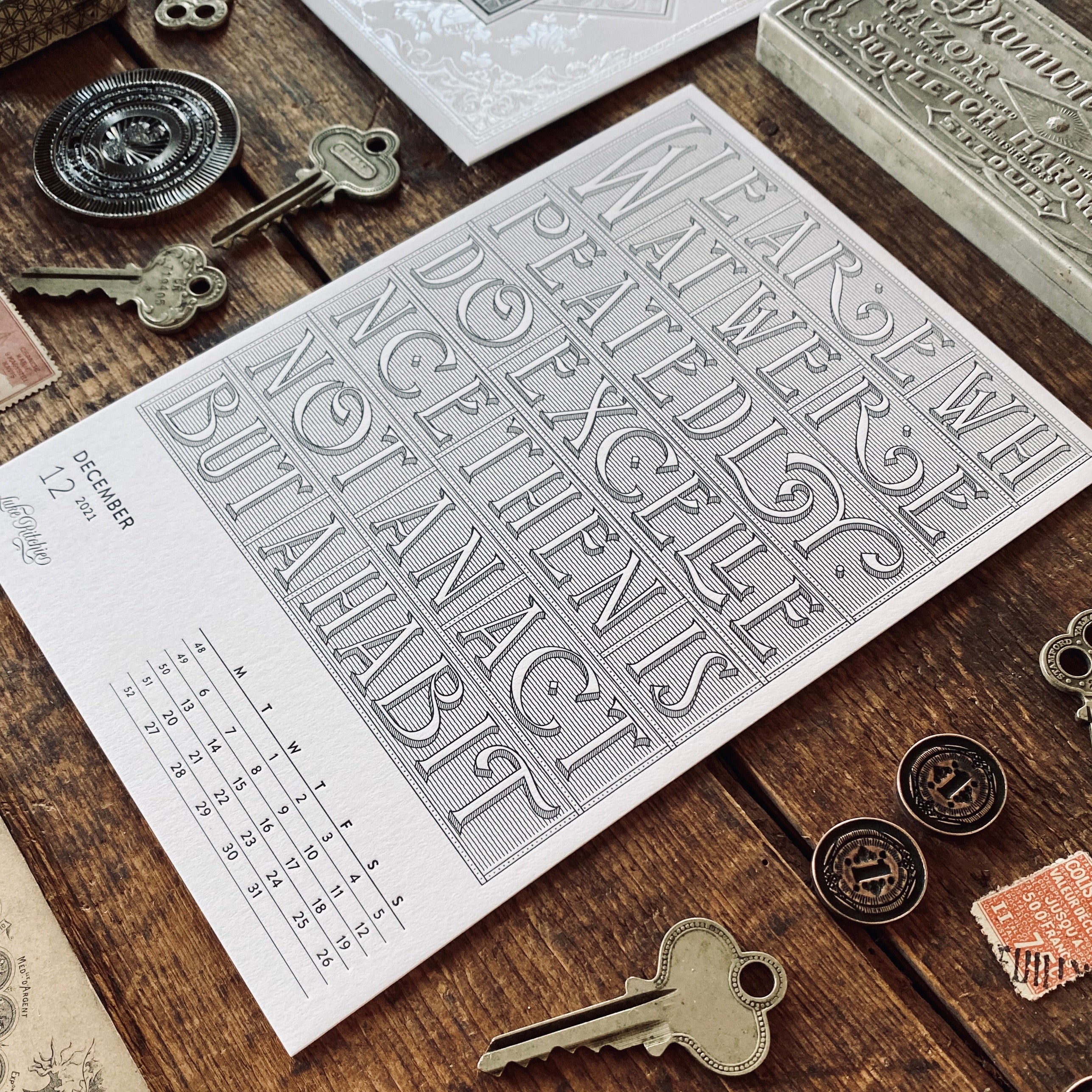 2021 LETTERPRESS CALENDAR - STANDARD edition 2021 LETTERPRESS CALENDAR - STANDARD edition
