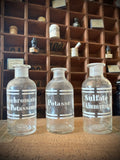 Three antique blown-glass pharmacy bottles, 19th early 20th centuries. LOT N°2