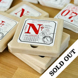 Letterpress coasters limited edition Wood box edition