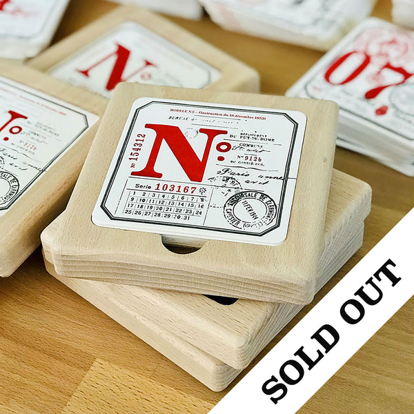 Letterpress coasters limited edition Wood box edition