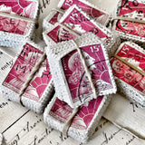 100 Identical French Stamps - PINK (2803-D8)