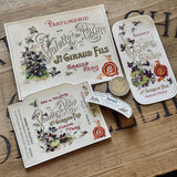 4 Late 1800's GIRAUD French Perfume Labels (0326-G9)