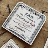 5 Late 1800's GIRAUD French Perfume Labels (0326-G13)
