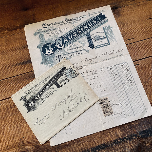 J.Caussinus letterhead and check