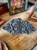 Antique Indian Wooden Block Stamp — Floral Motif (ref)