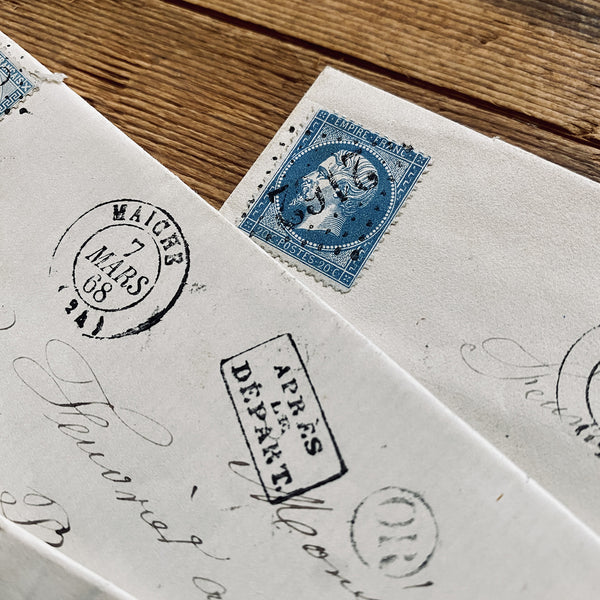 Set of 3 1860's letters with Napoleon stamps (1202-01)