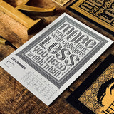 2019 letterpress calendar Artist's proof 12 - MR CUP