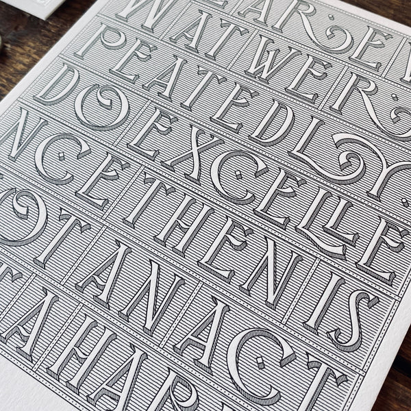 2021 letterpress calendar Artist's proof 12